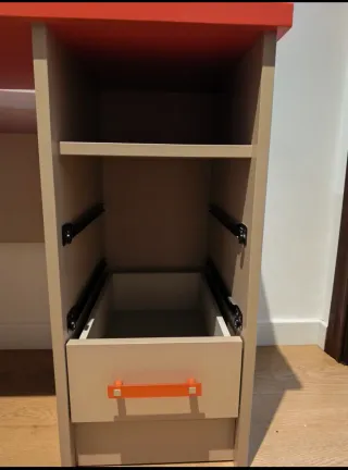 Scrivania per bambini Mesa in legno beige e rosso