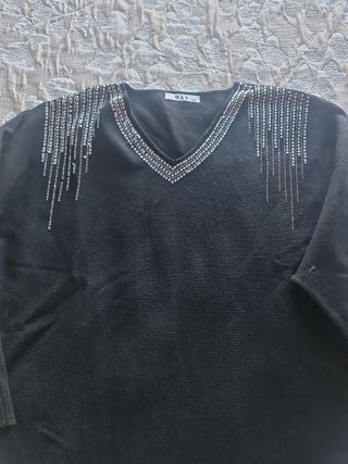 Jersey negro con strass
