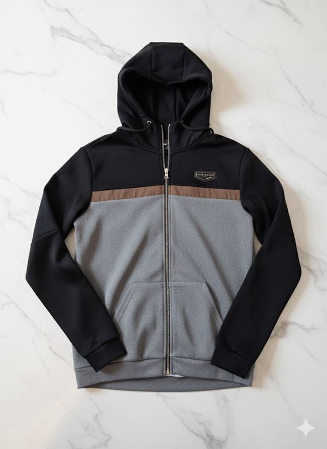 Chaqueta Supply & Demand cremallera gris y negra