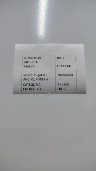 Nevera Liebherr Blanca