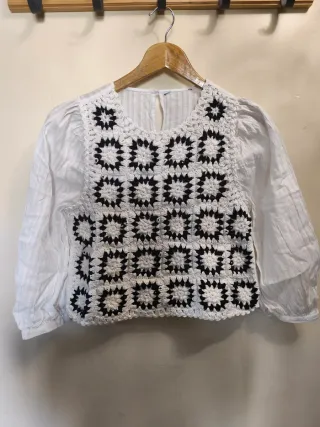 Camisa Stradivarius manga 3/4 crochet