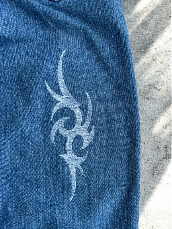 Pantalone baggy pants JNCO style y2k ricamato