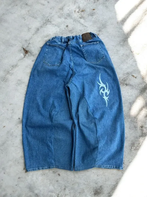 Pantalone baggy pants JNCO style y2k ricamato