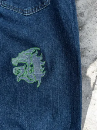 Pantalone baggy pants JNCO style y2k ricamato