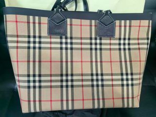 Bolso tote clásico Burbeery Tartan (asas negras)
