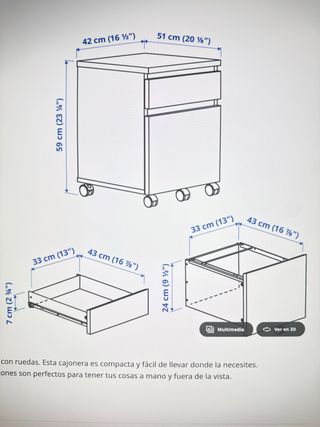 Mesita Ikea con ruedas