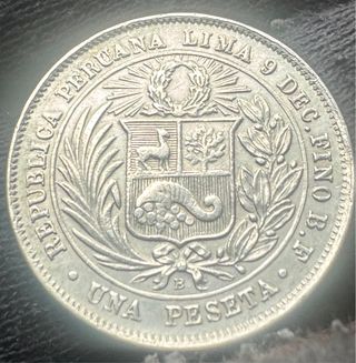 Peseta Perú 1880 República Lima