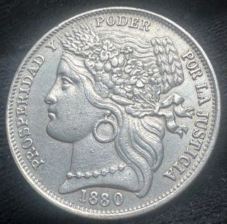 Peseta Perú 1880 República Lima