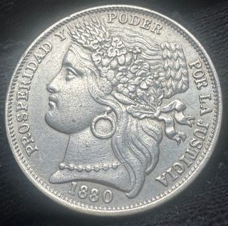 Peseta Perú 1880 República Lima
