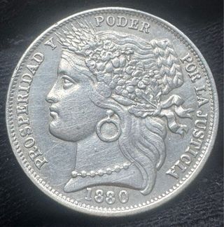 Peseta Perú 1880 República Lima