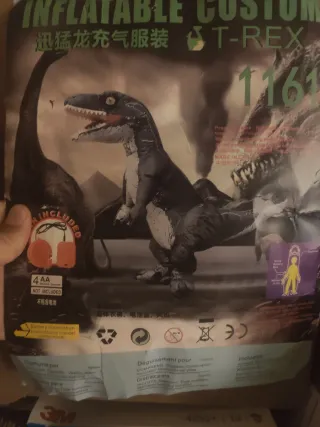 Disfraz inflable velocirraptor para adulto