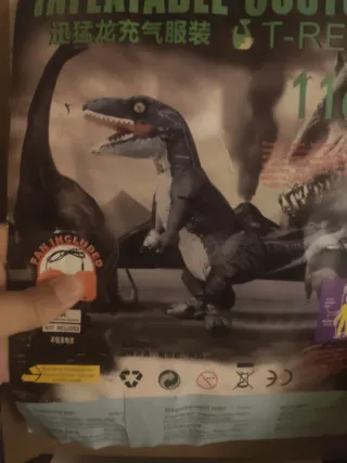 Disfraz inflable velocirraptor para adulto