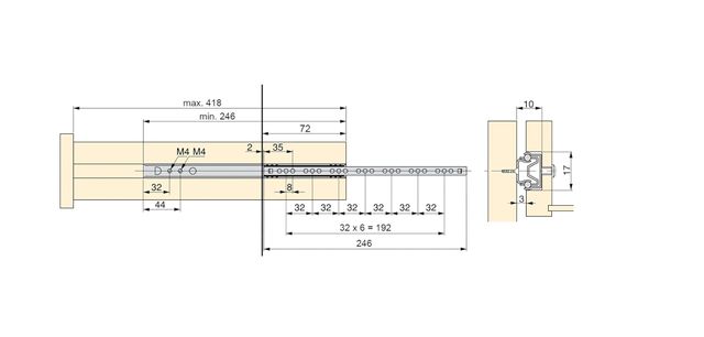 8 Guías Laterales para Cajones EMUCA