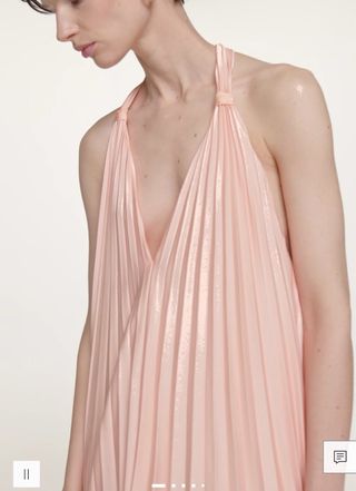 Vestido Mango Talla M Rosa Plisado