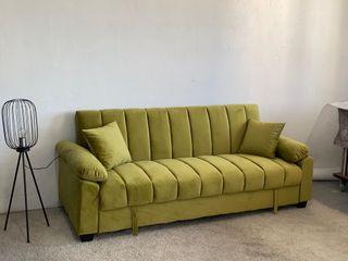 NUevo sofa cama barato y comodo en gris y verde 