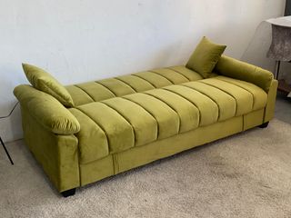 NUevo sofa cama barato y comodo en gris y verde 