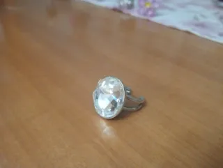 Anillo Plata Cristal Ajustable