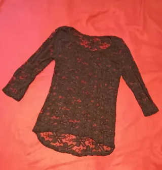 Camiseta encaje muy elástica talla única marron