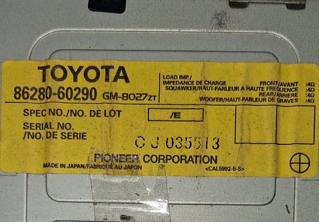 Toyota 86280-60291 GM-8027ZT-02 Amplificador