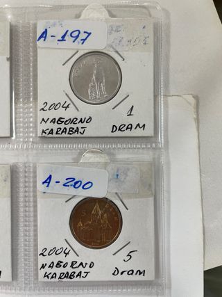 Monedas Nagorno Karabaj 2004 (50 Luma, 1 Dram, 5 D