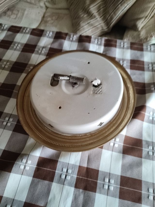 Lámpara plafón cristal y metal dorado