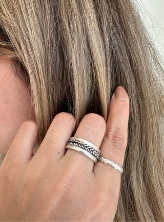 Anillo Plata 950 Artesanal Estilo Griego Ajustable