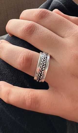 Anillo Plata 950 Artesanal Estilo Griego Ajustable