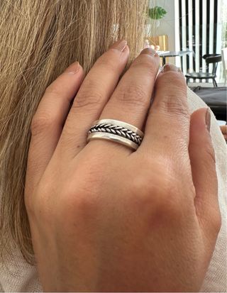 Anillo Plata 950 Artesanal Estilo Griego Ajustable