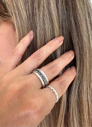 Anillo Plata 950 Artesanal Estilo Griego Ajustable