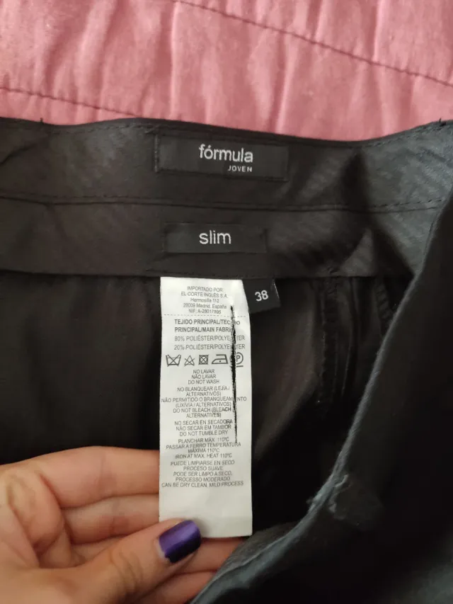 Pack 3 Pantalones Traje Hombre Negro/Azul/Gris