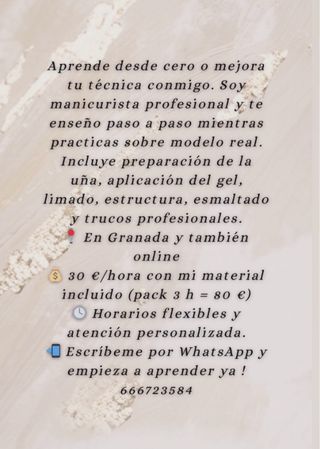 Clasesparticulares uñas de gel y esmaltado