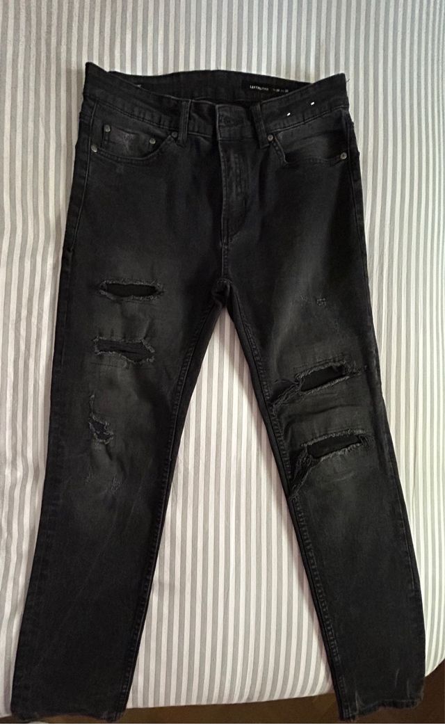 Pantalón vaquero negro hombre talla 38