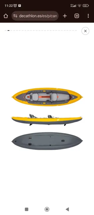 Canoa Kayak Hinchable Tribord 100+ Amarillo