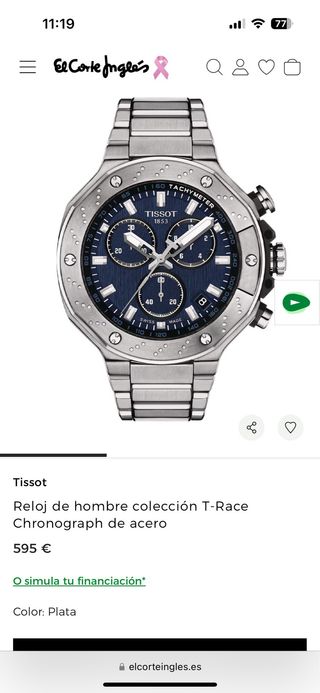 Tissot T-Race Cronógrafo Acero Azul