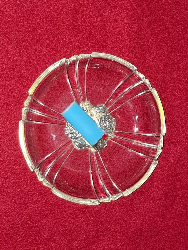 Porta cioccolatini con decoro argento