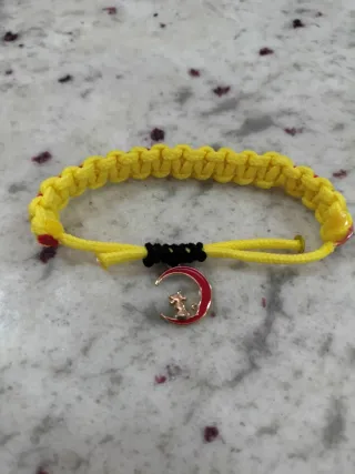 Bracciale regolabile per bambini con ciondolo a forma di luna e gattino