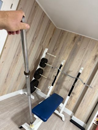 Banco de Press + Barra y Pesas