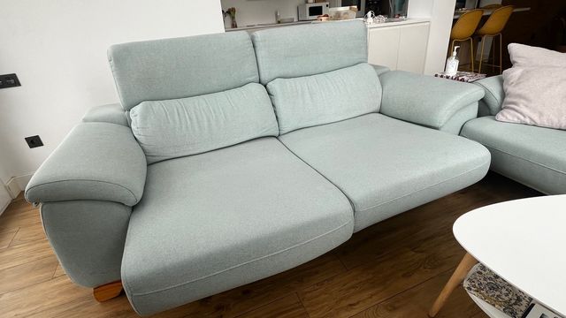 Sofá y sillón tela color menta