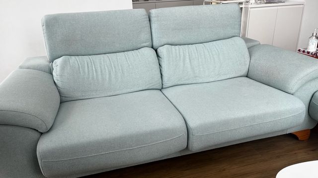 Sofá y sillón tela color menta