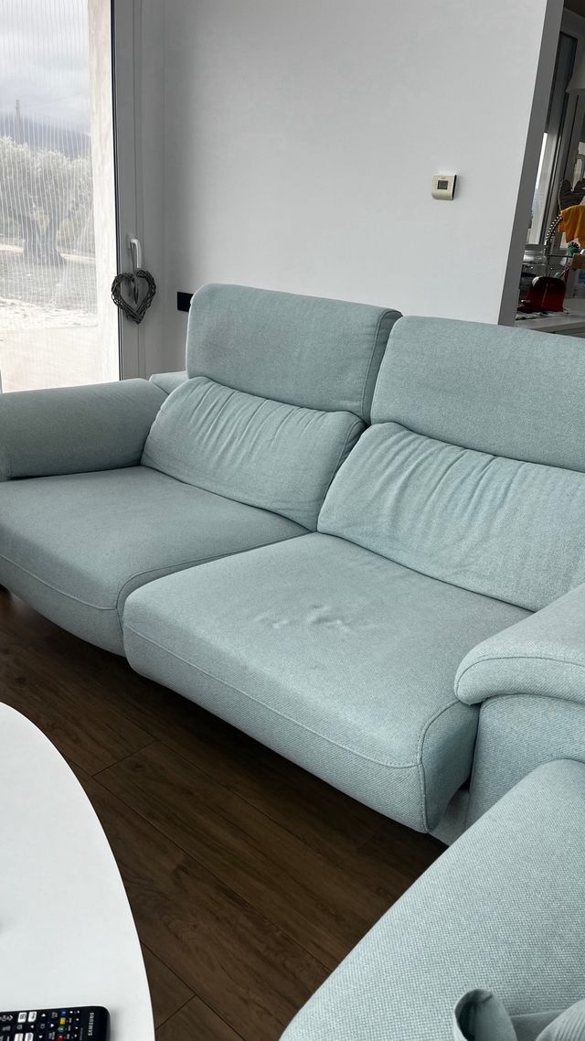 Sofá y sillón tela color menta