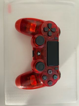 Mando PS4 DualShock Transparente Rojo