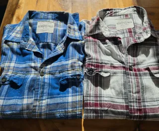 Pack 2 Camisas de franela Aeropostale azul y roja