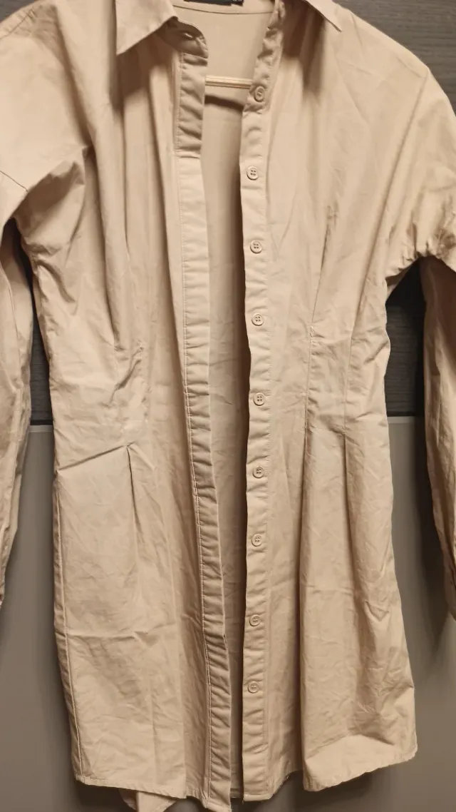 Vestido Camisa Beige