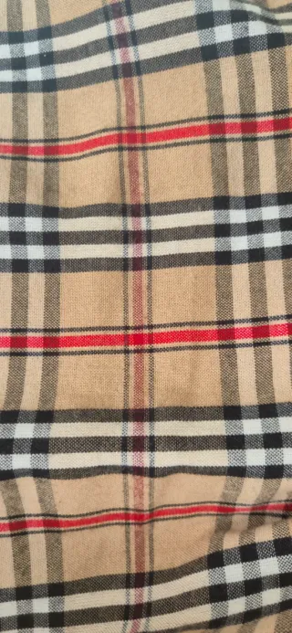 Chaqueta larga mujer beige y roja