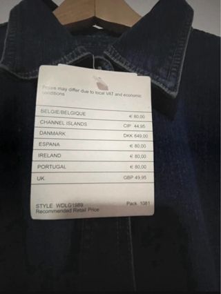 Camisa vaquera azul talla XXL