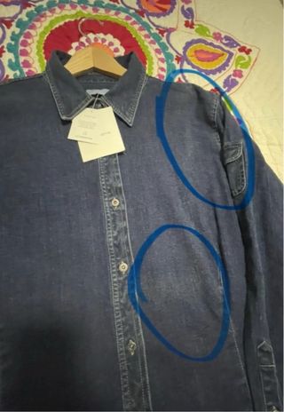 Camisa vaquera azul talla XXL