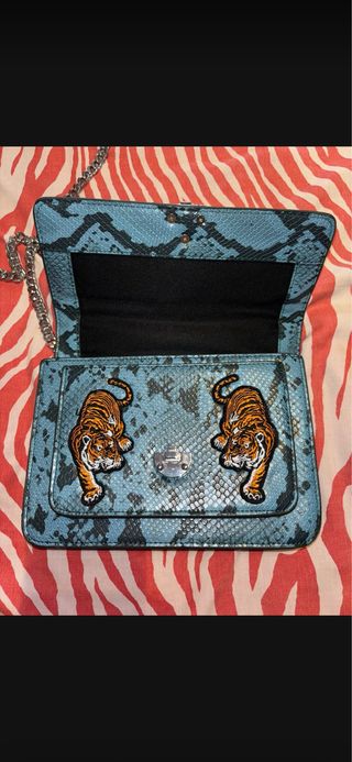 Bolso Mango azul con bordados
