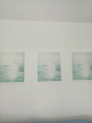 Trittico ad acquerello Mare e Barche