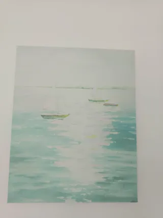 Trittico ad acquerello Mare e Barche