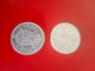 2 Monedas 50 PTAS Plata año 1975